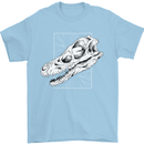 Palaeontology Velociraptor Skull Dinosaurs Mens T-Shirt 100% Cotton Light Blue