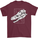 Palaeontology Velociraptor Skull Dinosaurs Mens T-Shirt 100% Cotton Maroon