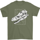 Palaeontology Velociraptor Skull Dinosaurs Mens T-Shirt 100% Cotton Military Green