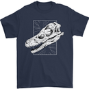 Palaeontology Velociraptor Skull Dinosaurs Mens T-Shirt 100% Cotton Navy Blue