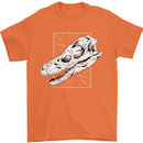 Palaeontology Velociraptor Skull Dinosaurs Mens T-Shirt 100% Cotton Orange