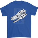 Palaeontology Velociraptor Skull Dinosaurs Mens T-Shirt 100% Cotton Royal Blue