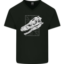 Palaeontology Velociraptor Skull Dinosaurs Mens V-Neck Cotton T-Shirt Black