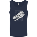 Palaeontology Velociraptor Skull Dinosaurs Mens Vest Tank Top Navy Blue