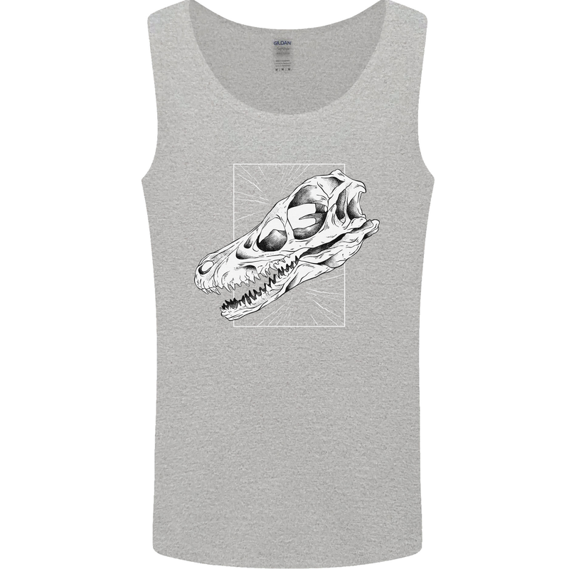 Palaeontology Velociraptor Skull Dinosaurs Mens Vest Tank Top Sports Grey