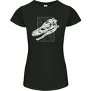 Palaeontology Velociraptor Skull Dinosaurs Womens Petite Cut T-Shirt Black