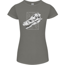 Palaeontology Velociraptor Skull Dinosaurs Womens Petite Cut T-Shirt Charcoal