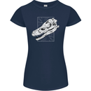 Palaeontology Velociraptor Skull Dinosaurs Womens Petite Cut T-Shirt Navy Blue