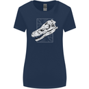 Palaeontology Velociraptor Skull Dinosaurs Womens Wider Cut T-Shirt Navy Blue