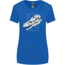Palaeontology Velociraptor Skull Dinosaurs Womens Wider Cut T-Shirt Royal Blue