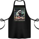Panda Bear I Love Chemistry Science Teacher Cotton Apron 100% Organic Black