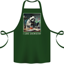 Panda Bear I Love Chemistry Science Teacher Cotton Apron 100% Organic Forest Green