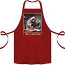 Panda Bear I Love Chemistry Science Teacher Cotton Apron 100% Organic Maroon
