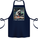 Panda Bear I Love Chemistry Science Teacher Cotton Apron 100% Organic Navy Blue