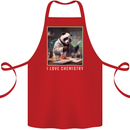 Panda Bear I Love Chemistry Science Teacher Cotton Apron 100% Organic Red