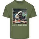 Panda Bear I Love Chemistry Science Teacher Mens Cotton T-Shirt Tee Top Military Green