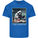 Panda Bear I Love Chemistry Science Teacher Mens Cotton T-Shirt Tee Top Royal Blue