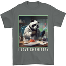 Panda Bear I Love Chemistry Science Teacher Mens T-Shirt 100% Cotton Charcoal