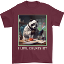Panda Bear I Love Chemistry Science Teacher Mens T-Shirt 100% Cotton Maroon