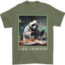 Panda Bear I Love Chemistry Science Teacher Mens T-Shirt 100% Cotton Military Green