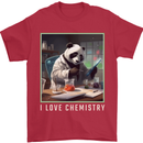Panda Bear I Love Chemistry Science Teacher Mens T-Shirt 100% Cotton Red