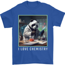 Panda Bear I Love Chemistry Science Teacher Mens T-Shirt 100% Cotton Royal Blue