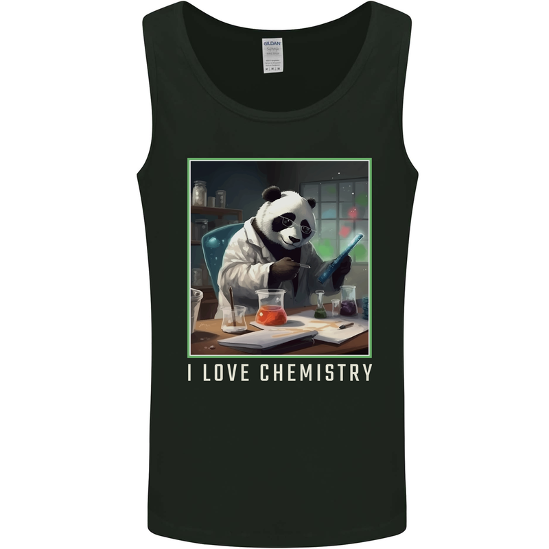 Panda Bear I Love Chemistry Science Teacher Mens Vest Tank Top Black