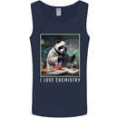 Panda Bear I Love Chemistry Science Teacher Mens Vest Tank Top Navy Blue