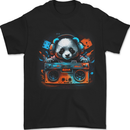 Panda Music With a Ghetto Blaster 80s Mens T-Shirt 100% Cotton Black