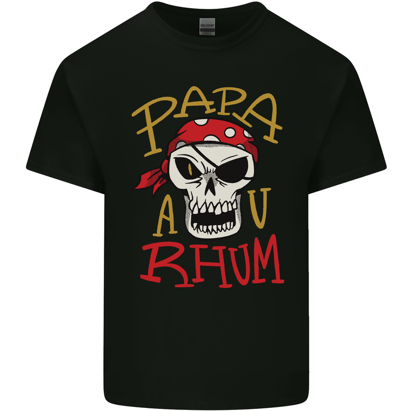 Papa AV Rum Funny Pirate Alcohol Fathers Day Kids T-Shirt Childrens Black