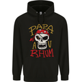 Papa AV Rum Funny Pirate Alcohol Fathers Day Mens 80% Cotton Hoodie Black