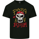 Papa AV Rum Funny Pirate Alcohol Fathers Day Mens Cotton T-Shirt Tee Top Black