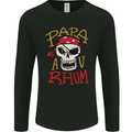 Papa AV Rum Funny Pirate Alcohol Fathers Day Mens Long Sleeve T-Shirt Black