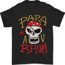 Papa AV Rum Funny Pirate Alcohol Fathers Day Mens T-Shirt 100% Cotton Black