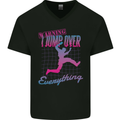 Parkour I Jump Over Everything Mens V-Neck Cotton T-Shirt Black