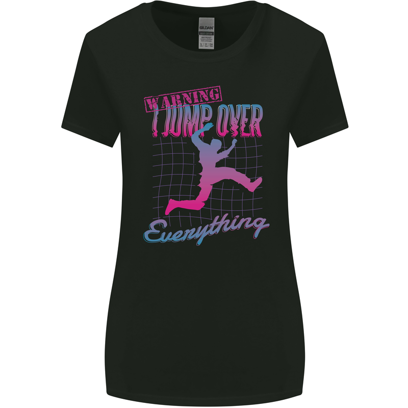 Parkour I Jump Over Everything Womens Wider Cut T-Shirt Black
