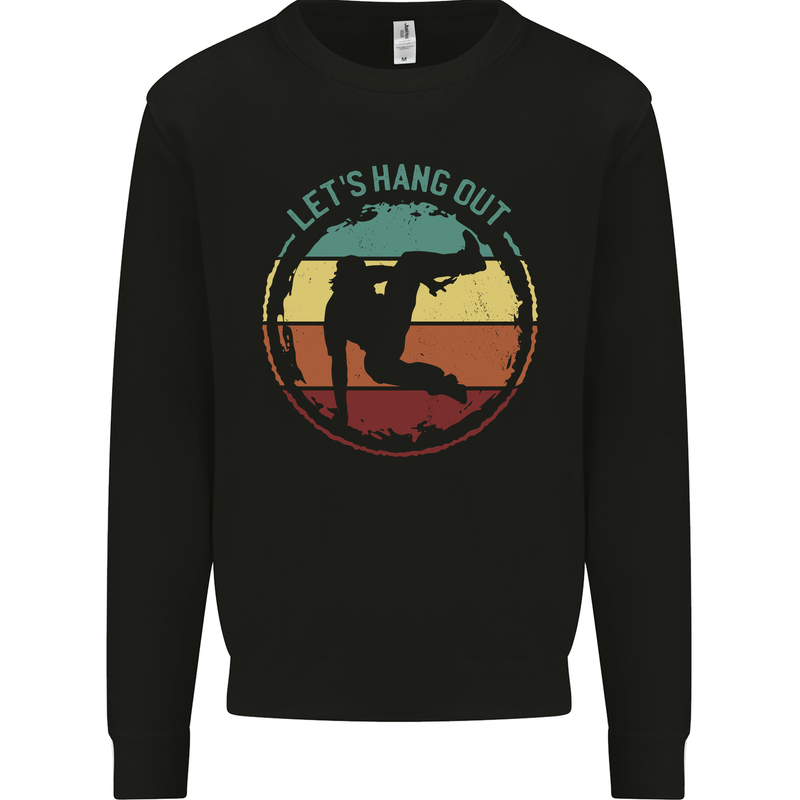 Parkour Lets Hang Out Kids Sweatshirt Jumper Black