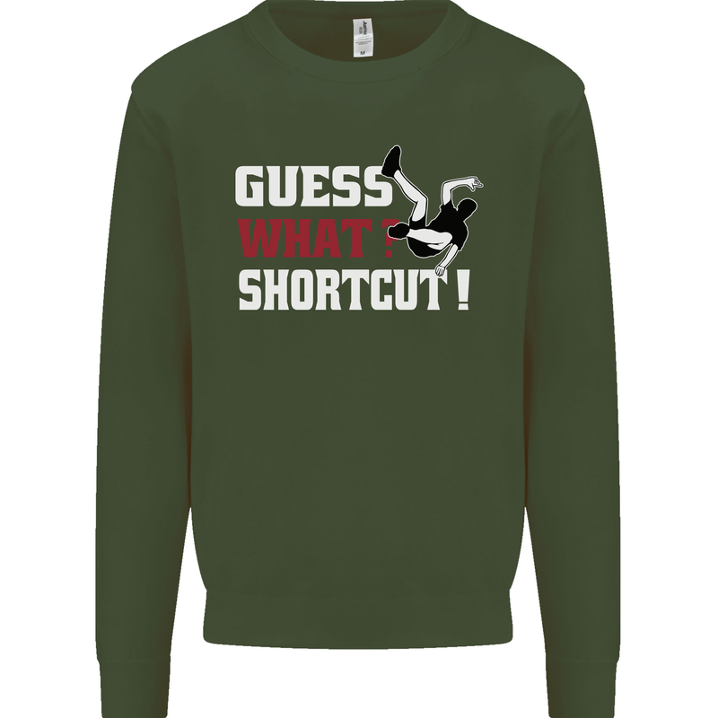 Parkour Shortcut Kids Sweatshirt Jumper Forest Green