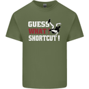 Parkour Shortcut Mens Cotton T-Shirt Tee Top Military Green