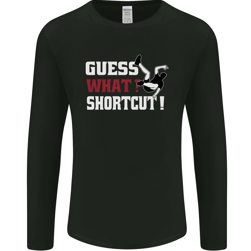 Parkour Shortcut Mens Long Sleeve T-Shirt Black