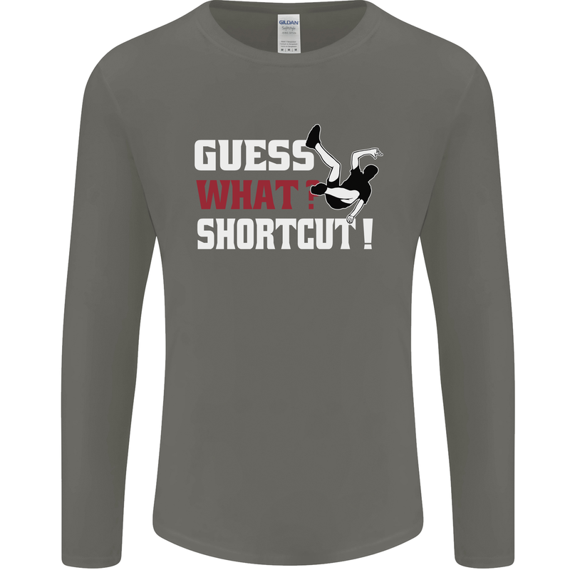 Parkour Shortcut Mens Long Sleeve T-Shirt Charcoal