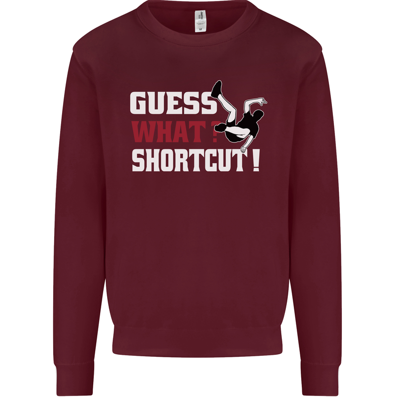 Parkour Shortcut Mens Sweatshirt Jumper Maroon