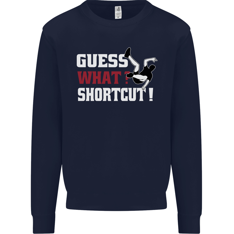 Parkour Shortcut Mens Sweatshirt Jumper Navy Blue