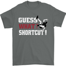 Parkour Shortcut Mens T-Shirt 100% Cotton Charcoal