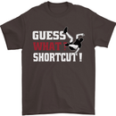 Parkour Shortcut Mens T-Shirt 100% Cotton Dark Chocolate