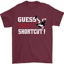Parkour Shortcut Mens T-Shirt 100% Cotton Maroon