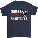 Parkour Shortcut Mens T-Shirt 100% Cotton Navy Blue