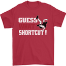 Parkour Shortcut Mens T-Shirt 100% Cotton Red