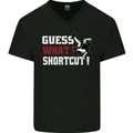 Parkour Shortcut Mens V-Neck Cotton T-Shirt Black
