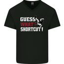 Parkour Shortcut Mens V-Neck Cotton T-Shirt Black